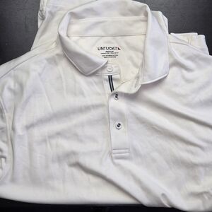 UNTUCKit Men's Medium White Polo Long Sleeve Shirt